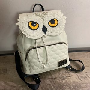 MINT! Real LOUNGEFLY Harry Potter HEDWIG OWL Drawstring BACKPACK Duffle BAG
